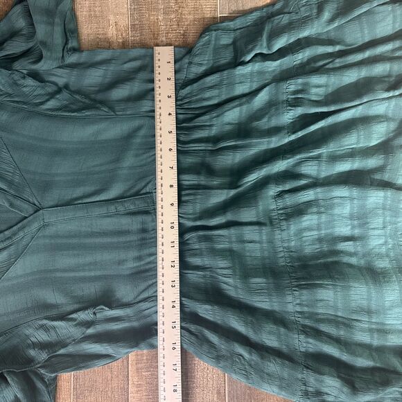 Amadi Anthropologie‎ Dress Small Green Rossi Tunic Ruffled Ruched Boho - Picture 8 of 10
